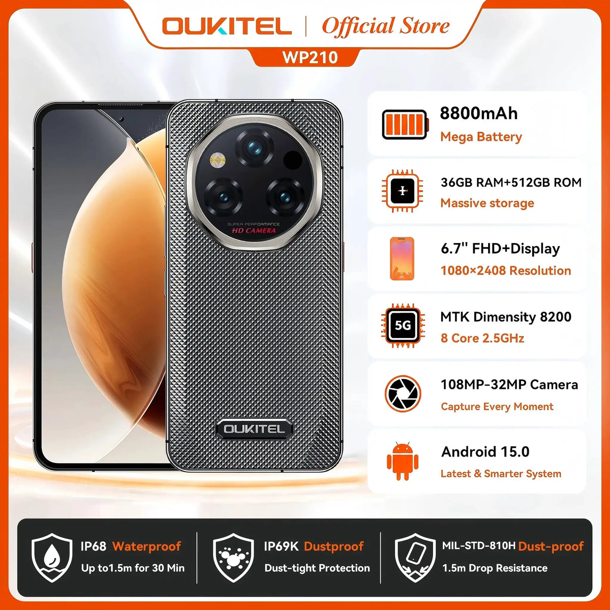 Oukitel Rugged Smartphone — product view 7