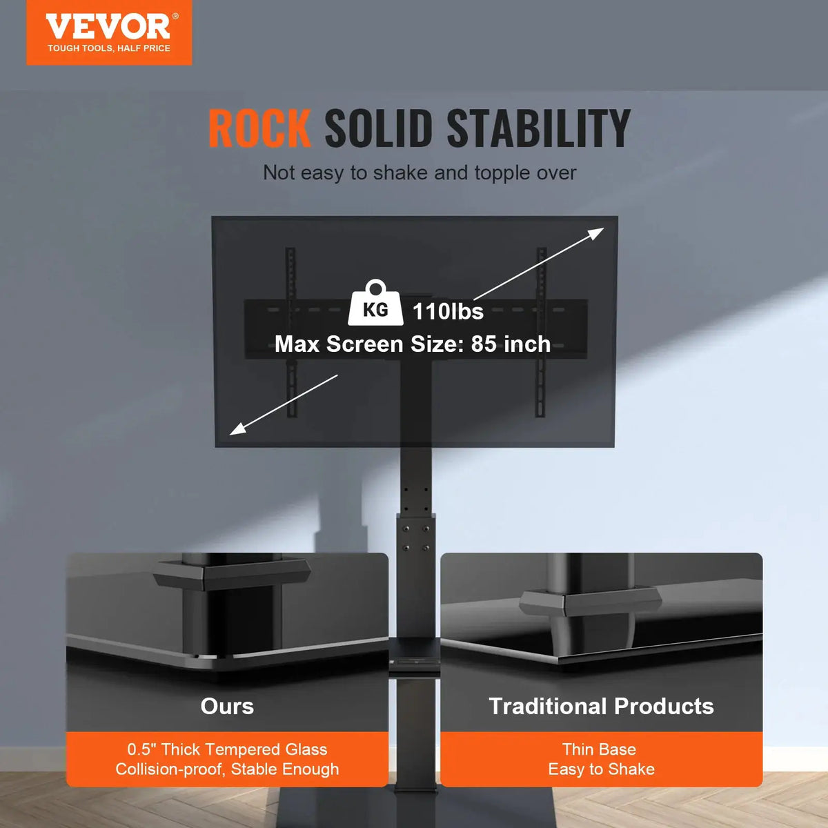 Height Adjustable Swivel TV Floor Stand — product image 2