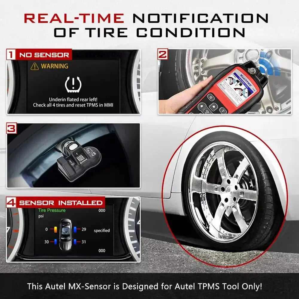 Autel TPMS 2in1 315MHz 433MHz TPMS Sensor Tire Repair Tools Scanner Tire Pressure Monitoring Programmable Sensors