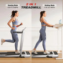 Portable Folding 2 In 1 Walking Pad Treadmill With Incline 2.5HP