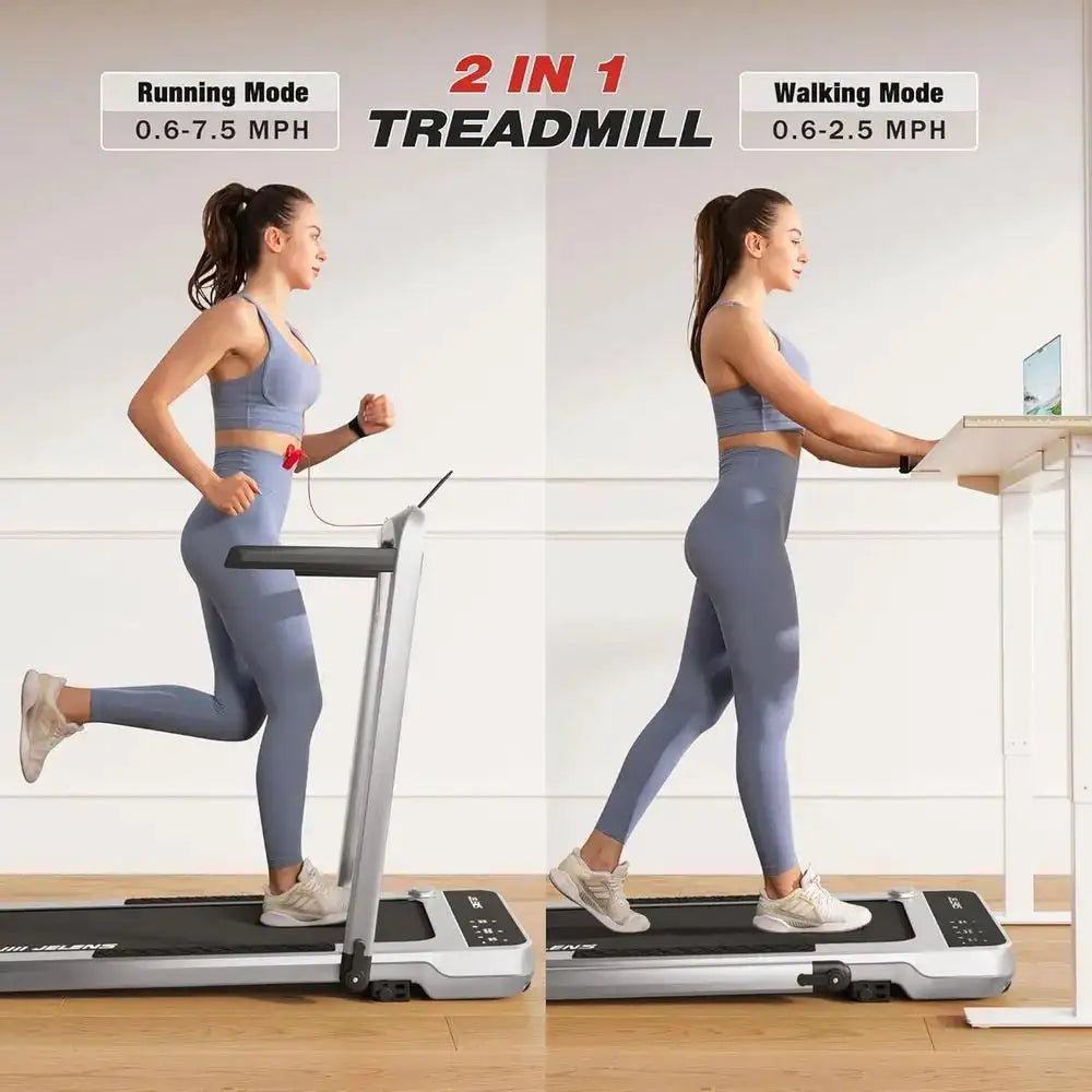 Portable 2-in-1 Folding Walking Pad Treadmill with Incline, 265 lbs Capacity, 2.5HP Motor, Gesture Control