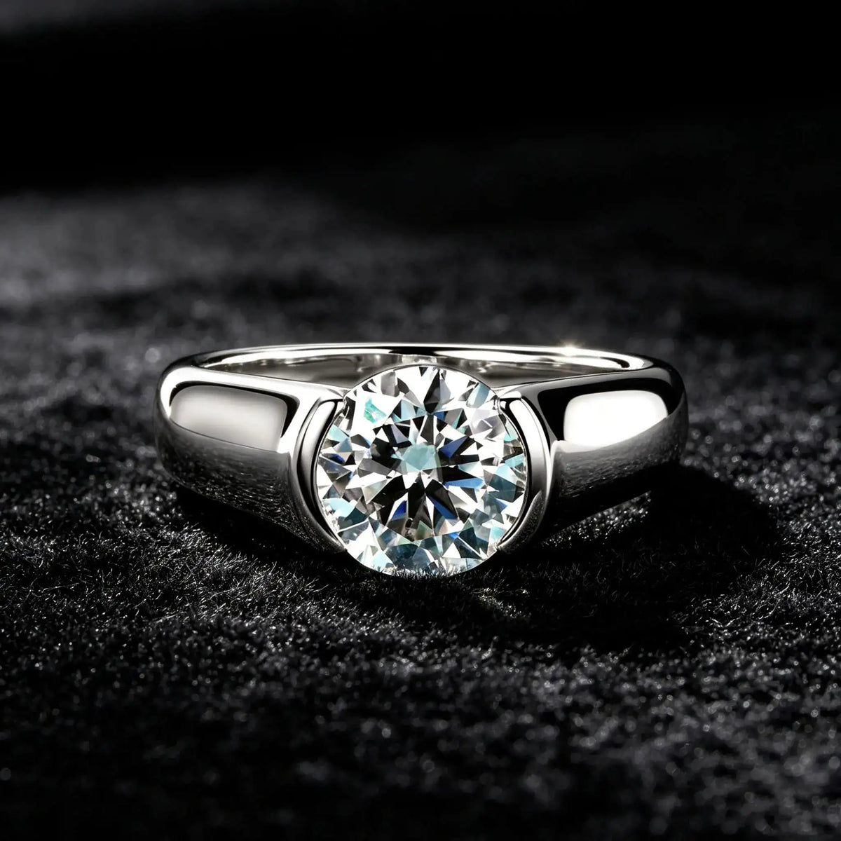 Luxury Sterling Silver Silver Moissanite Ring — product image 3