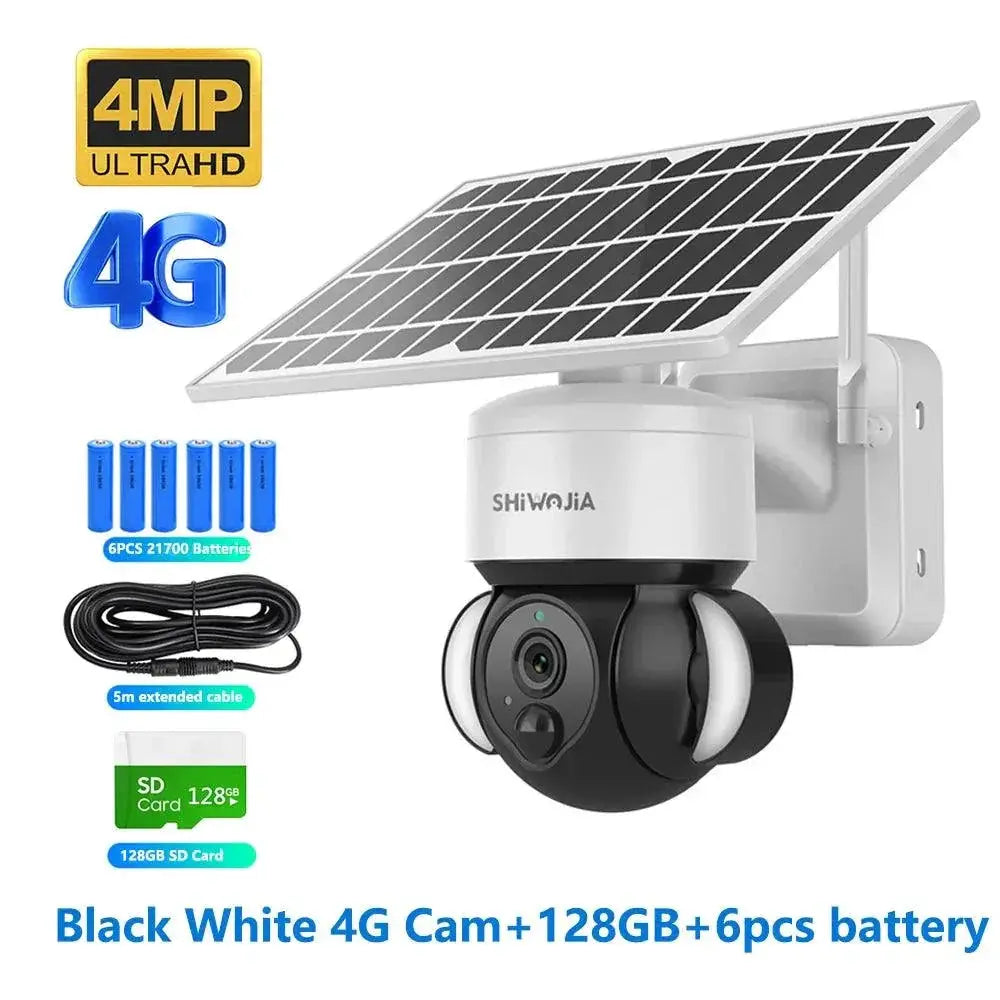 Outdoor Solar Security Camera for Home Edition AA — Black 4G ADD 64GB