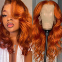 Ginger Orange Body Wave Lace Frontal Human Hair Wig 13x4