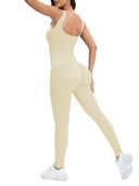 Shapewear Jumpsuits With Built In Bra Bodycon Ribbed Sleeveless Square Necklines