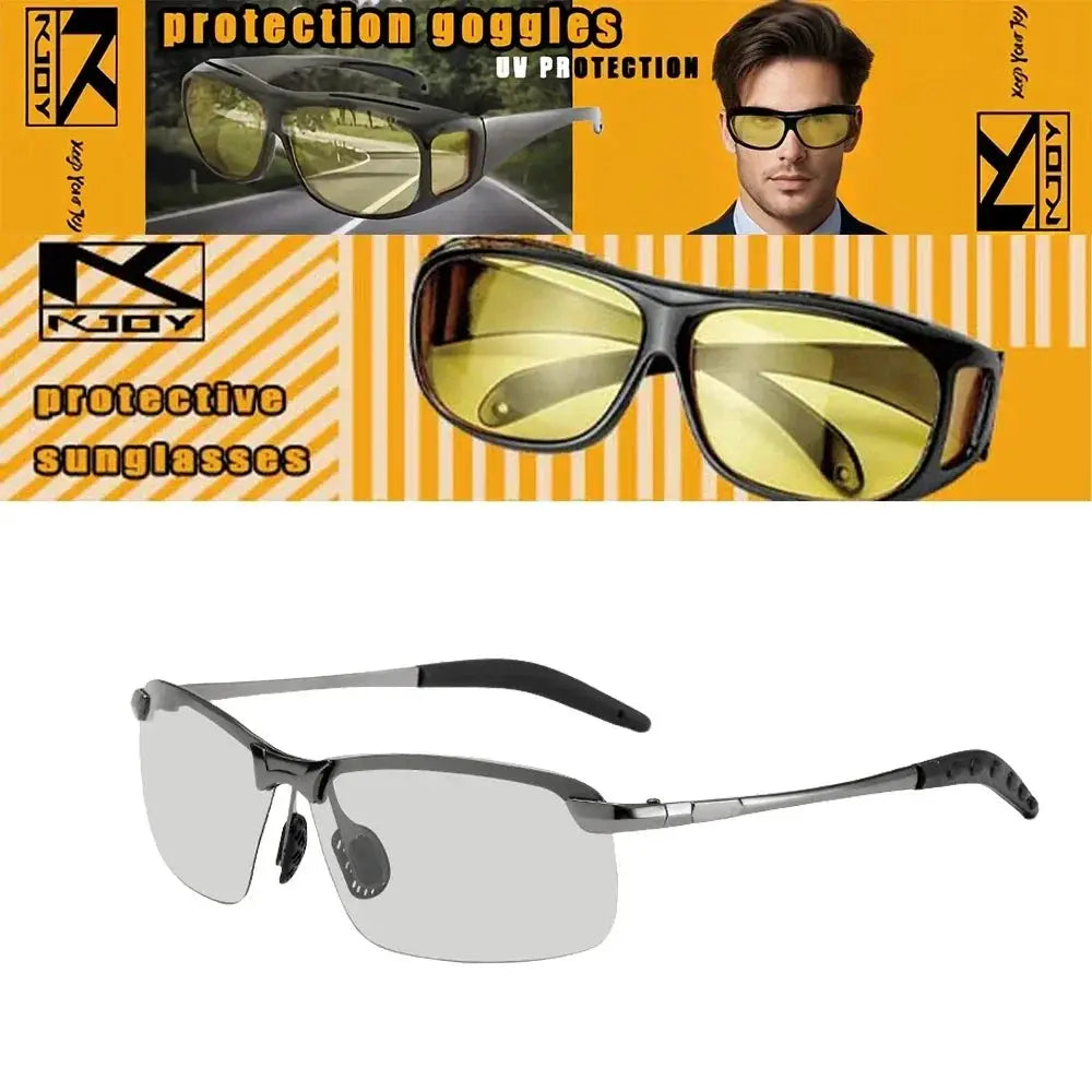 Photochromic Polarized Sunglasses Men Driving Eyewear Set