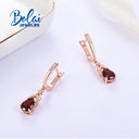 Sterling Silver Garnet Gemstone Earrings 925 Red Elegant Fine Jewelry Gift
