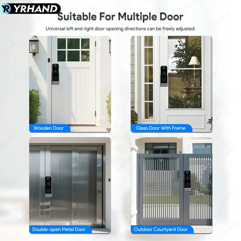 Tuya Smart Lock Waterproof Wifi Ttlock APP Fingerprint Lock Double Smart Card Digital Code Electronic Door Lock For Home