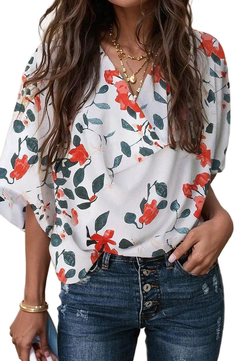 Comfort Floral Top for Women Wear — White