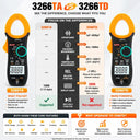 3266TA 3266TD True RMS Digital Clamp Meter T02A 12 1000V Non Contact Voltage Tester Pen Kit AC DC Multimeter NCV Wire Detector