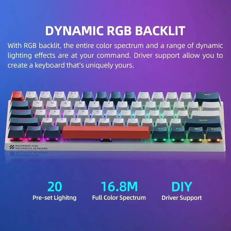 Machenike K500 B61 Mini Mechanical Keyboard 60 Percent RGB - OurLum.com
