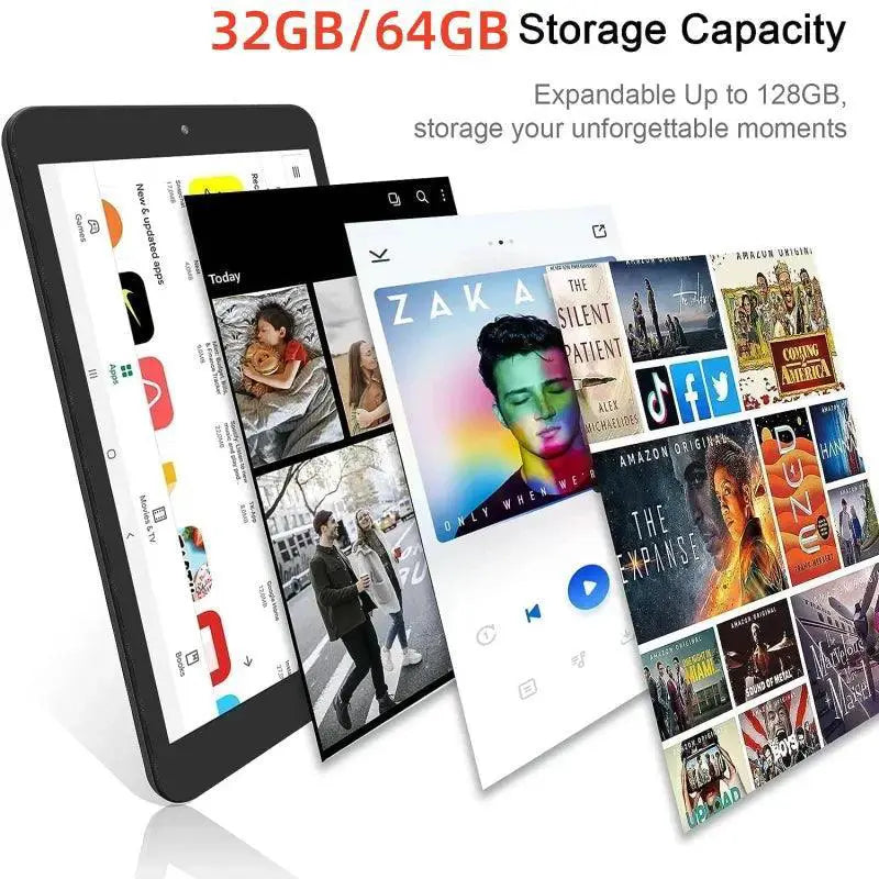 Compact 8 Inch Mini Tablet PC Quad Core 4GB RAM 64GB Storage