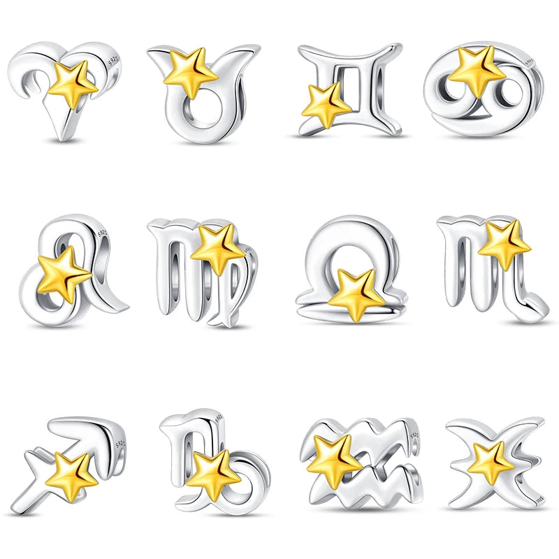 Sterling Silver Constellations Charm Golden