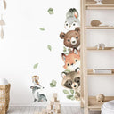 Forest Animals Cartoon Door Sticker Charming Watercolor Decor