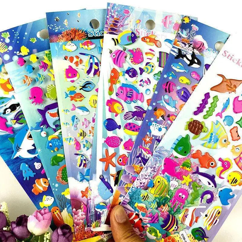 3D Bubble Cartoon Anime Waterproof Traffic Stickers for Kids
