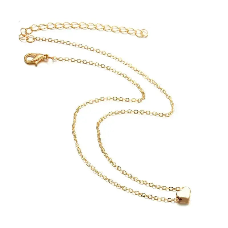 Gold Color Silver Plated Peach Heart Pendant Necklace Gift