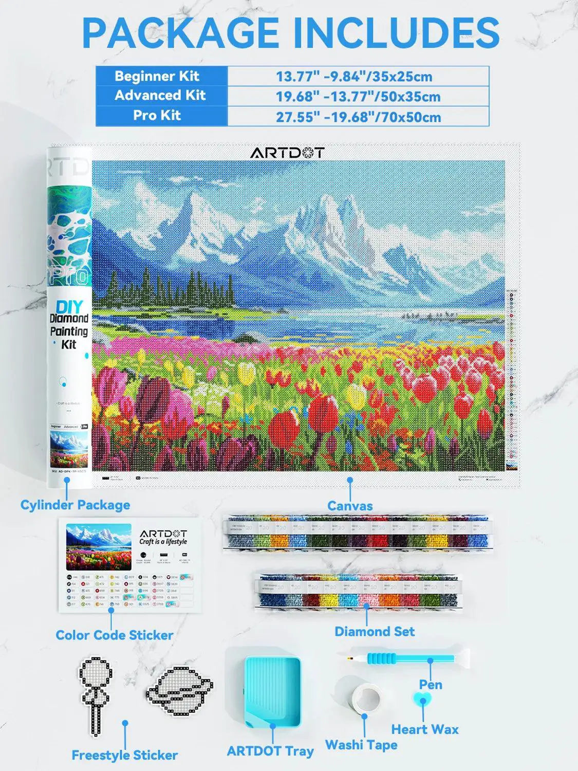 ARTDOT 5D Flower Diamond Painting Kits For Home Decor Gifts