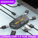 7 Port USB Hub - 5Gbps Speed With PD Charging