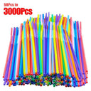 Colorful & Black Reusable Party Straws Eco-Friendly Essential