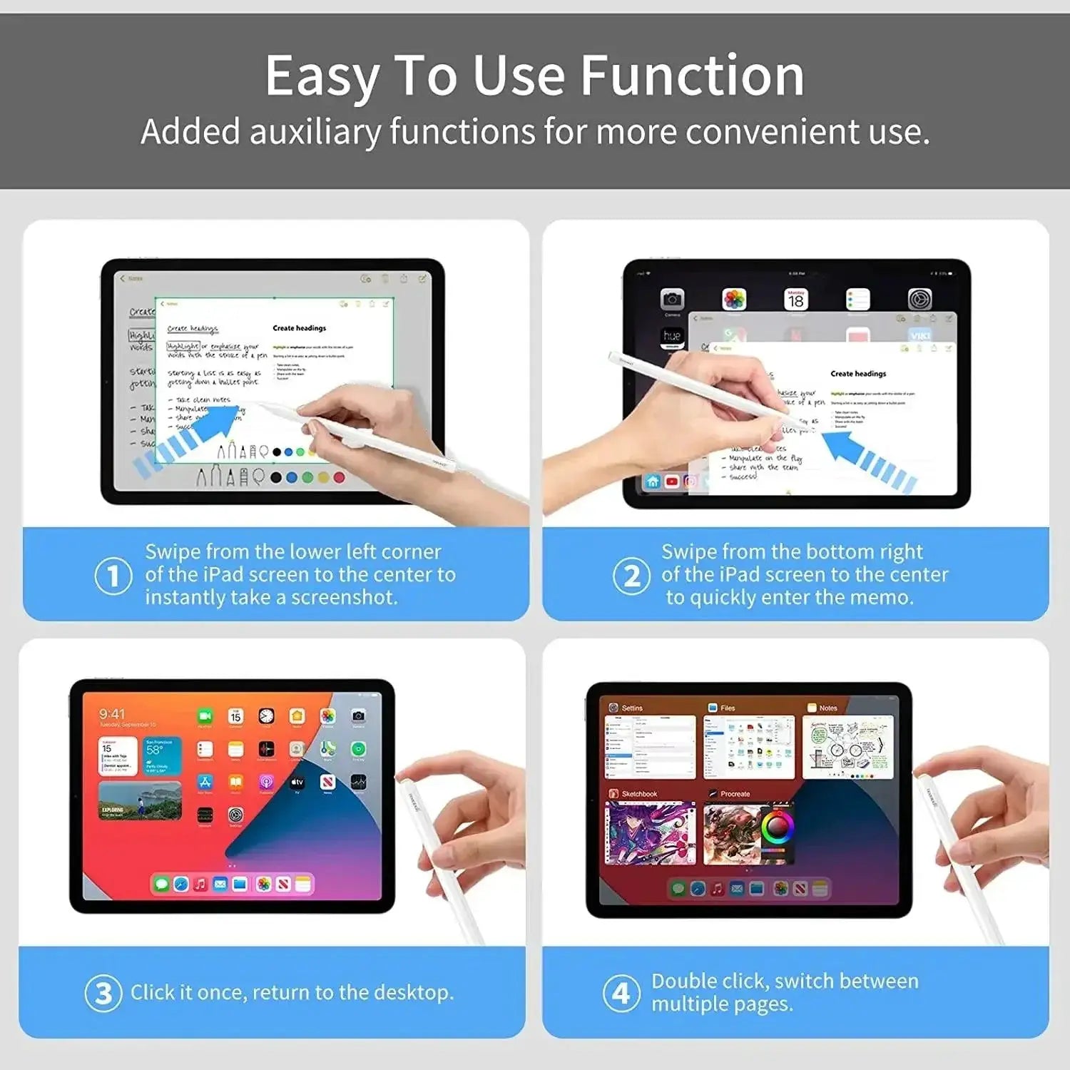 Apple Pencil Wireless Charging Stylus For iPad Fast Pairing