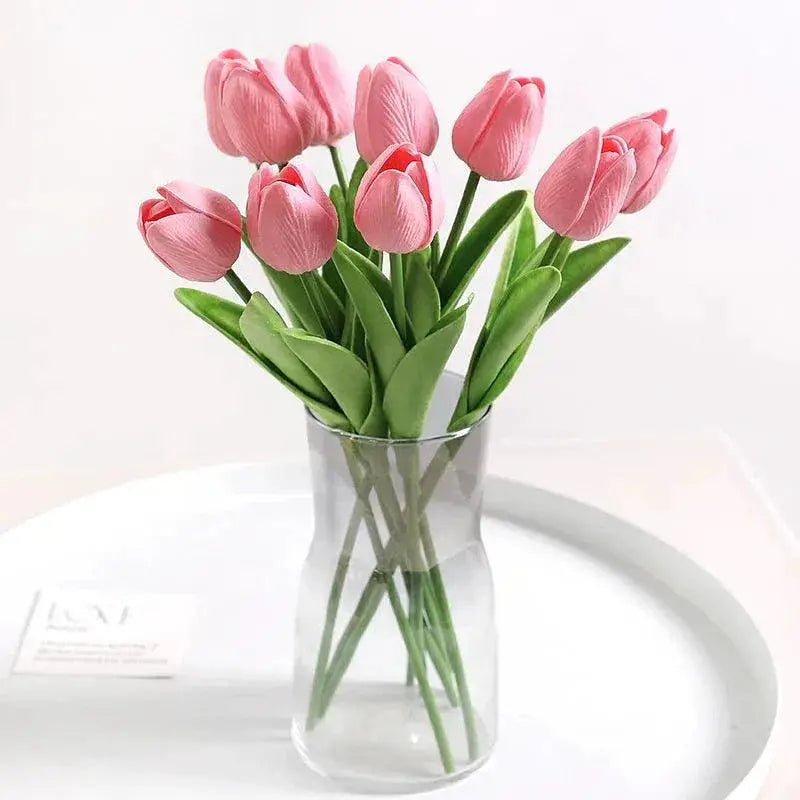 Artificial Tulip Bouquet Silk Vase Decor For Weddings