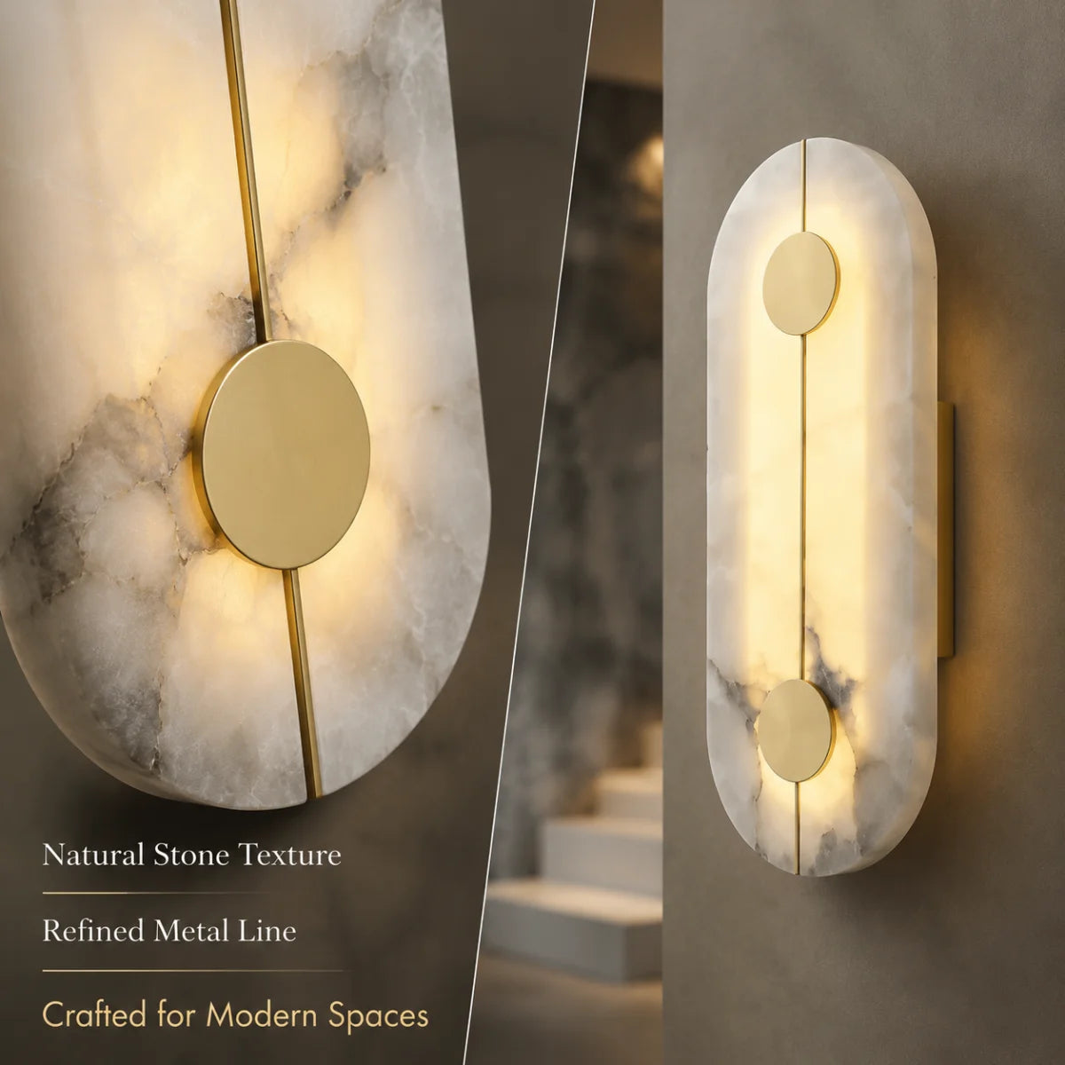 Luxe Alabaster Marble Wall Sconce — product view 4
