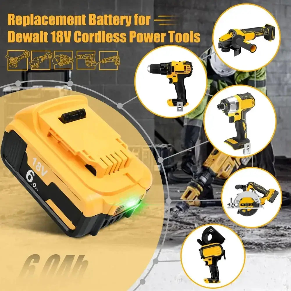 High Capacity 20V 6000mAh Cordless Battery Pack for Tools