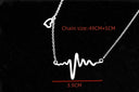 Simple Wave Heart Necklace Chic Ecg Pulse Charm Pendant