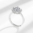 Moissanite Ring in Sterling Silver Classic Round