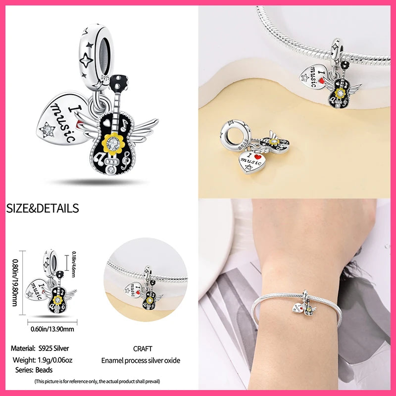 Sterling Silver Guitar Violin Saxophone