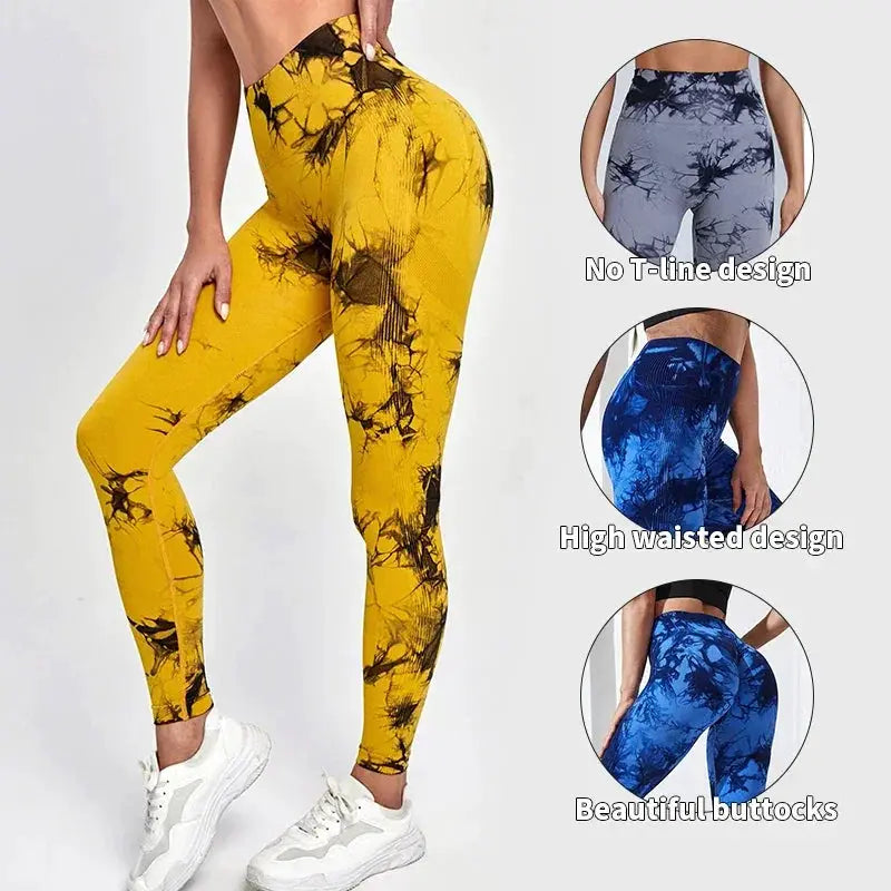 Tie Dye High Waist Seamless Leggings For Women Yoga 2023