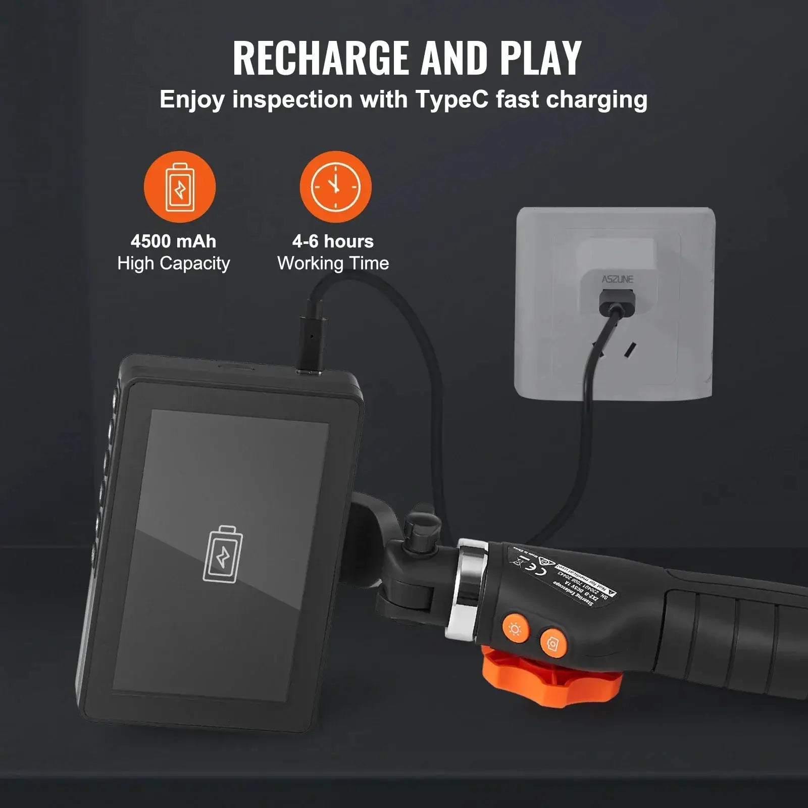 Articulating Borescope Camera With Light 5 Inch Screen