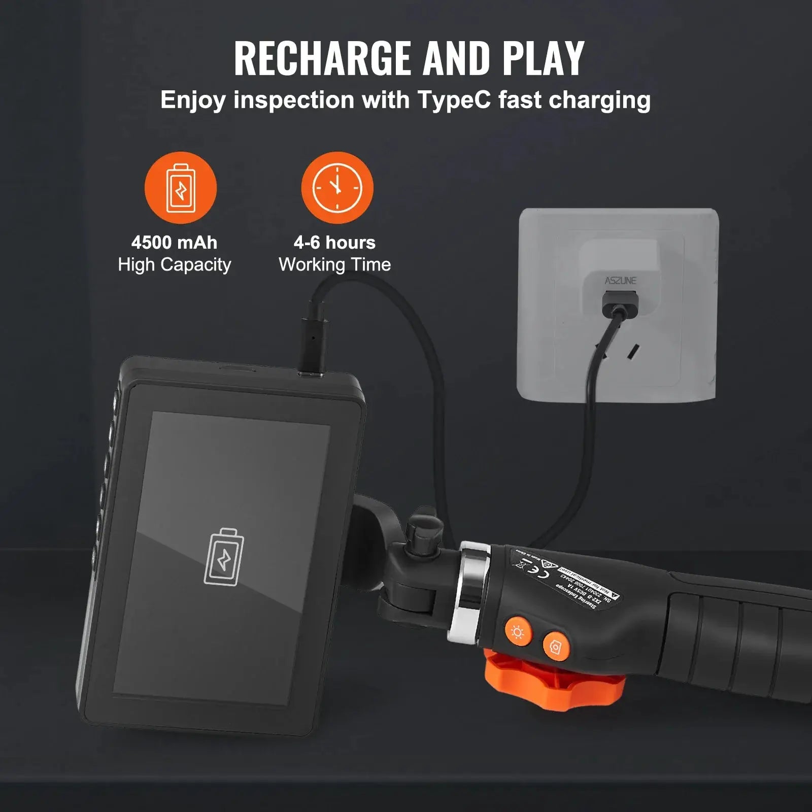 SucceBuy Articulating Borescope Camera With Light 5 Inch 1080P Display Hooks - stepyours.com