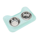 Cute Cat Double Bowl Set: Stylish Non-Slip Feeder