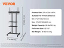 Height Adjustable Rolling TV Stand