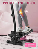Home Cardio Adjustable Stepper With Resistance Bands Mat Home Gym