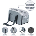 Pet Car Seat Travel Carrier for Small Pets Gray Safe Design
