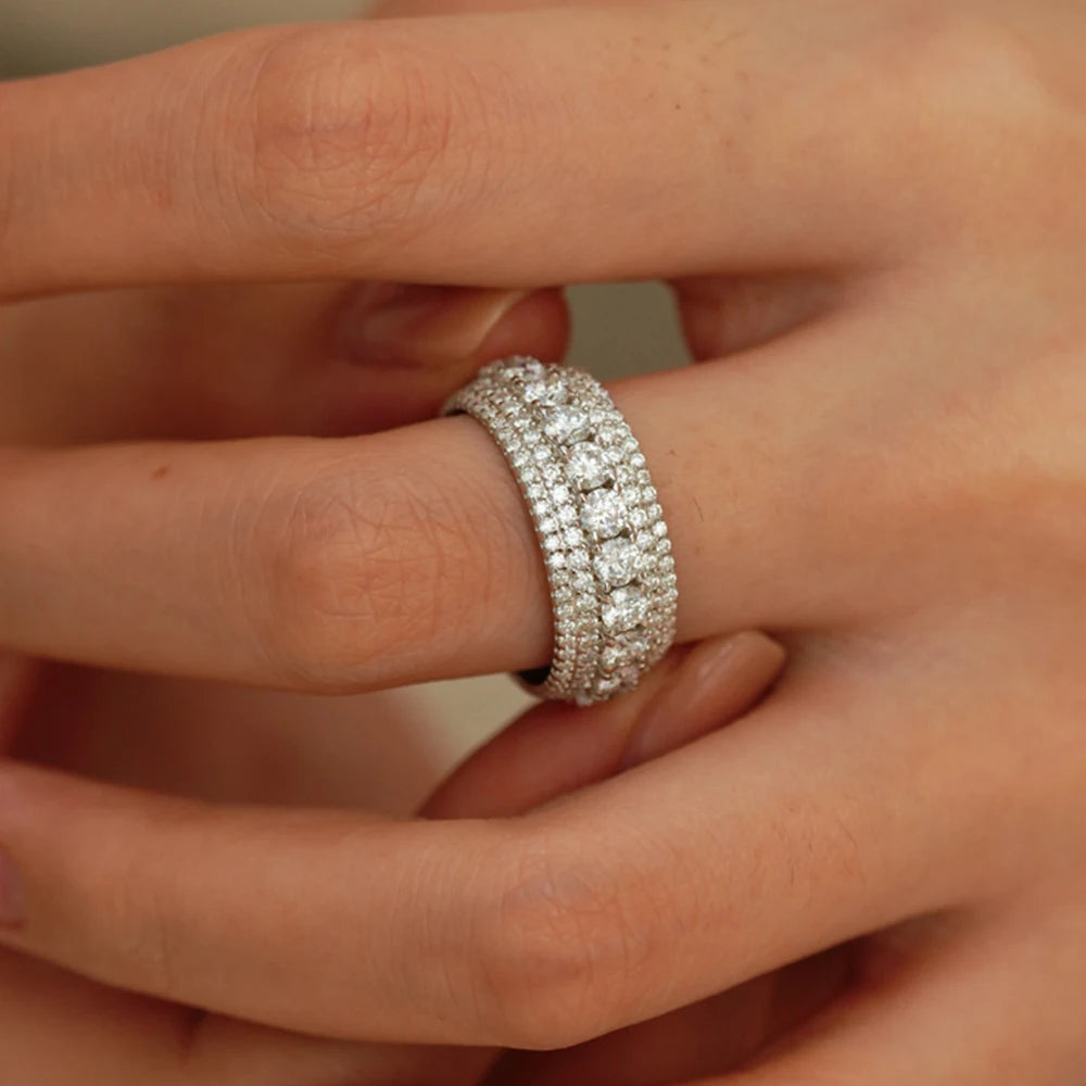 Multi Row Full Eternity Moissanite