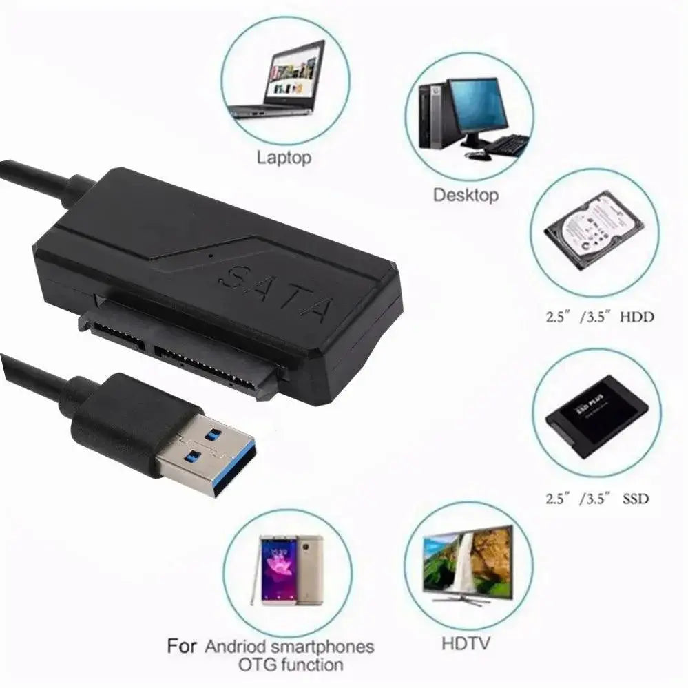 Sata to Usb Adapter Cable for High Speed Hdd Ssd Connection