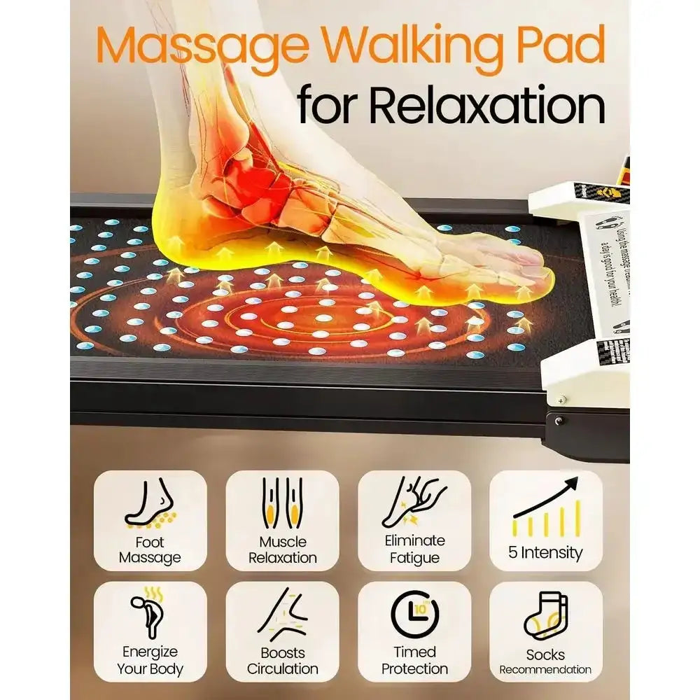 Dual-Sided Under Desk Treadmill with Shiatsu Foot Massage, 330 lbs Capacity, LED Display, Remote Control