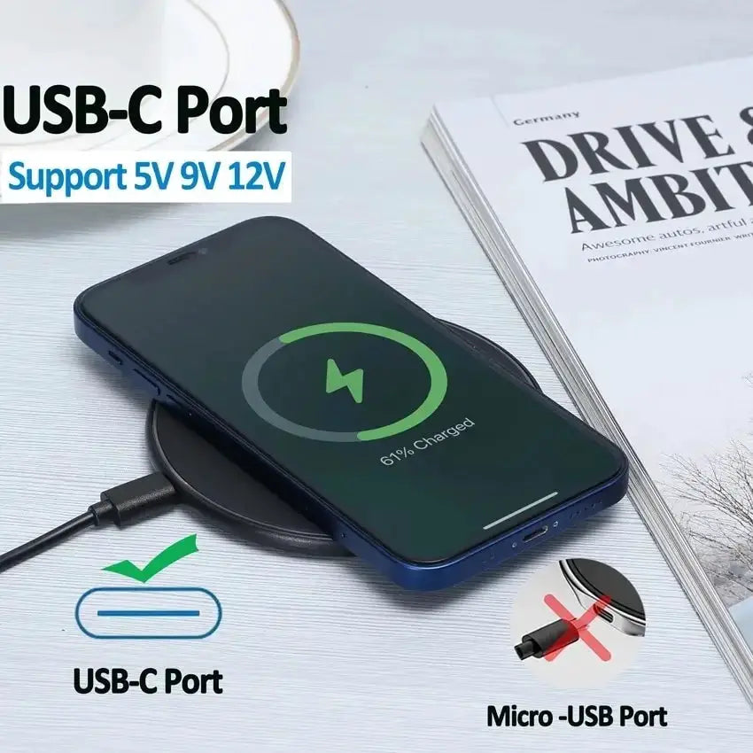 30W Wireless Charger Pad Stand For iPhone Samsung Xiaomi