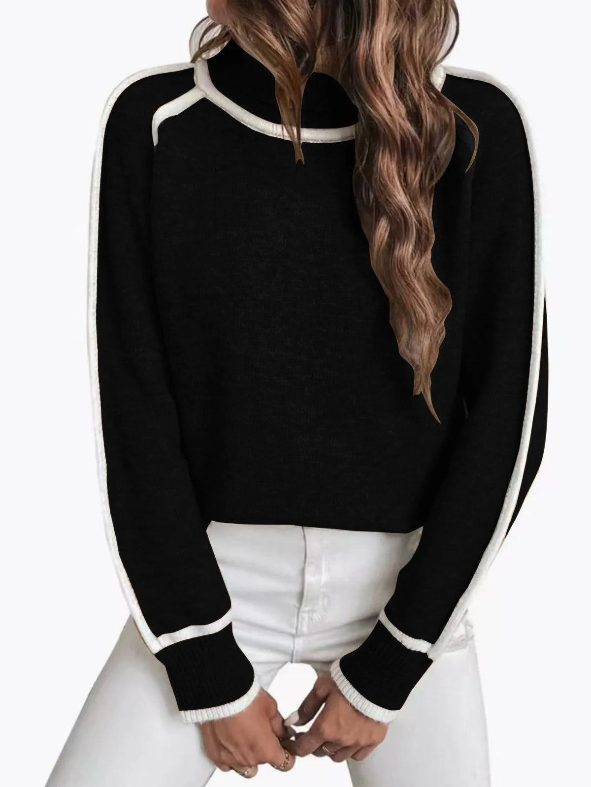 High Neck Elegant Pullover Sweater