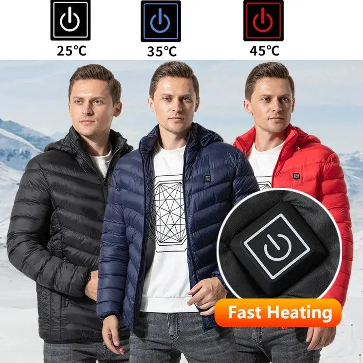 Men Heated Jacket Electric Heating 19 11 9 Areas Warm Coat