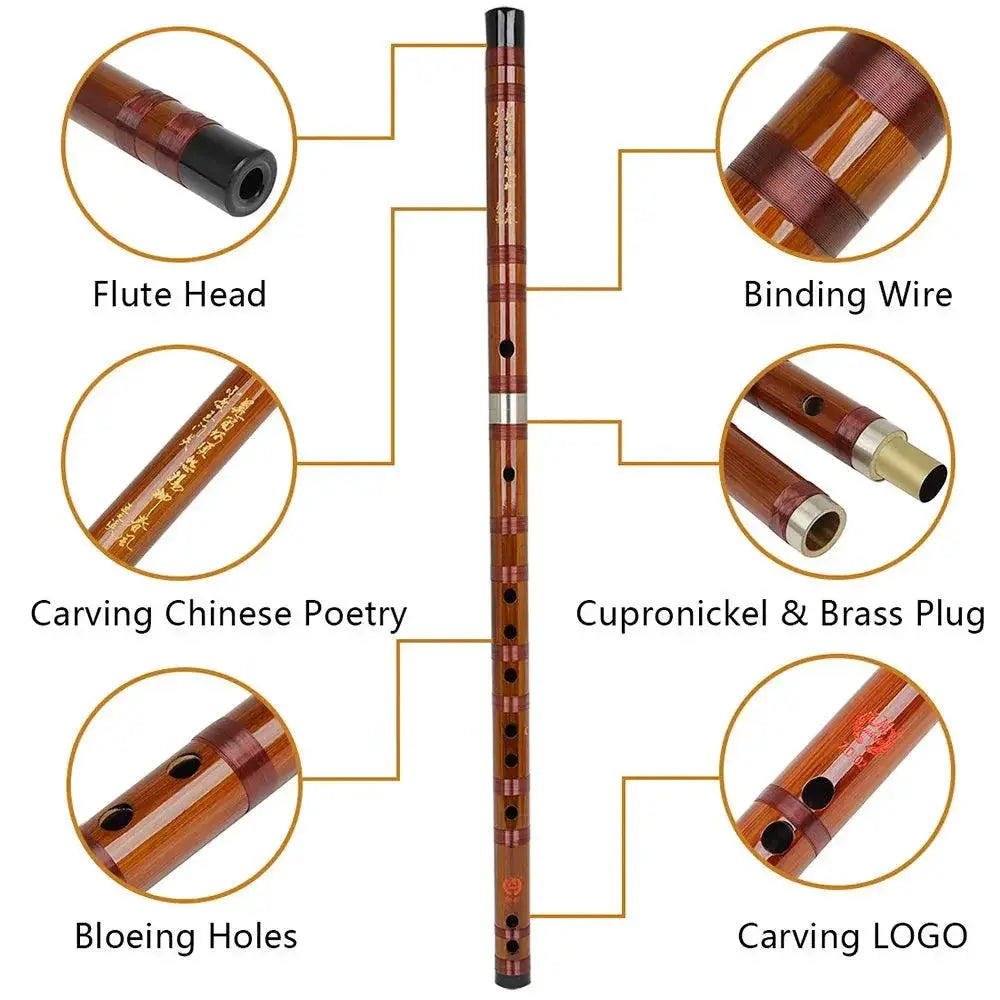 M MBAT Bamboo Flute Dizi Professional Woodwind Instrument