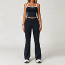 Women 2pc Fitness Set High Waist Bell Bottoms