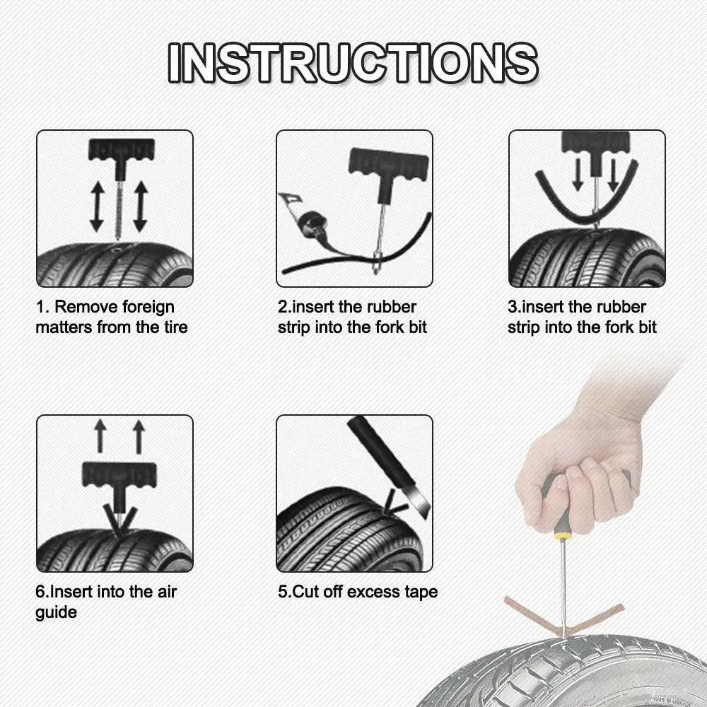 Ultimate Tubeless Tire Repair Kit For Trucks And Bikes