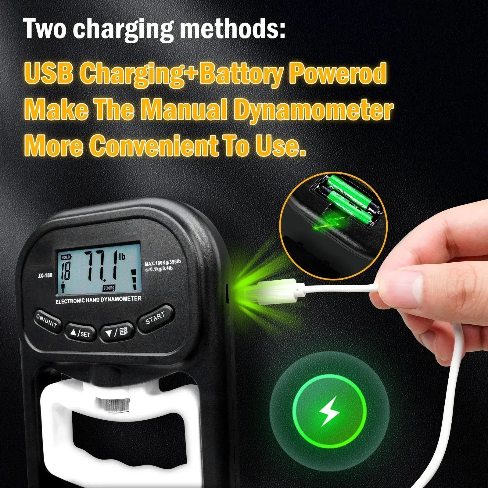 Digital USB Grip Strength Tester With LCD Display At Home