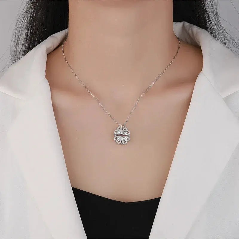 Sterling Silver S925 Four Leaf Clover Necklace For Women - OurLum.com