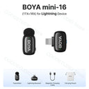BOYA Mini Wireless Lavalier Microphone for iPhone 15 16 Android Type C On The Go