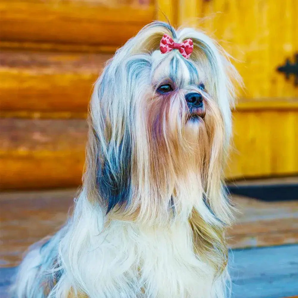 Festive Handmade Dog Bows For Christmas Pet Accessories